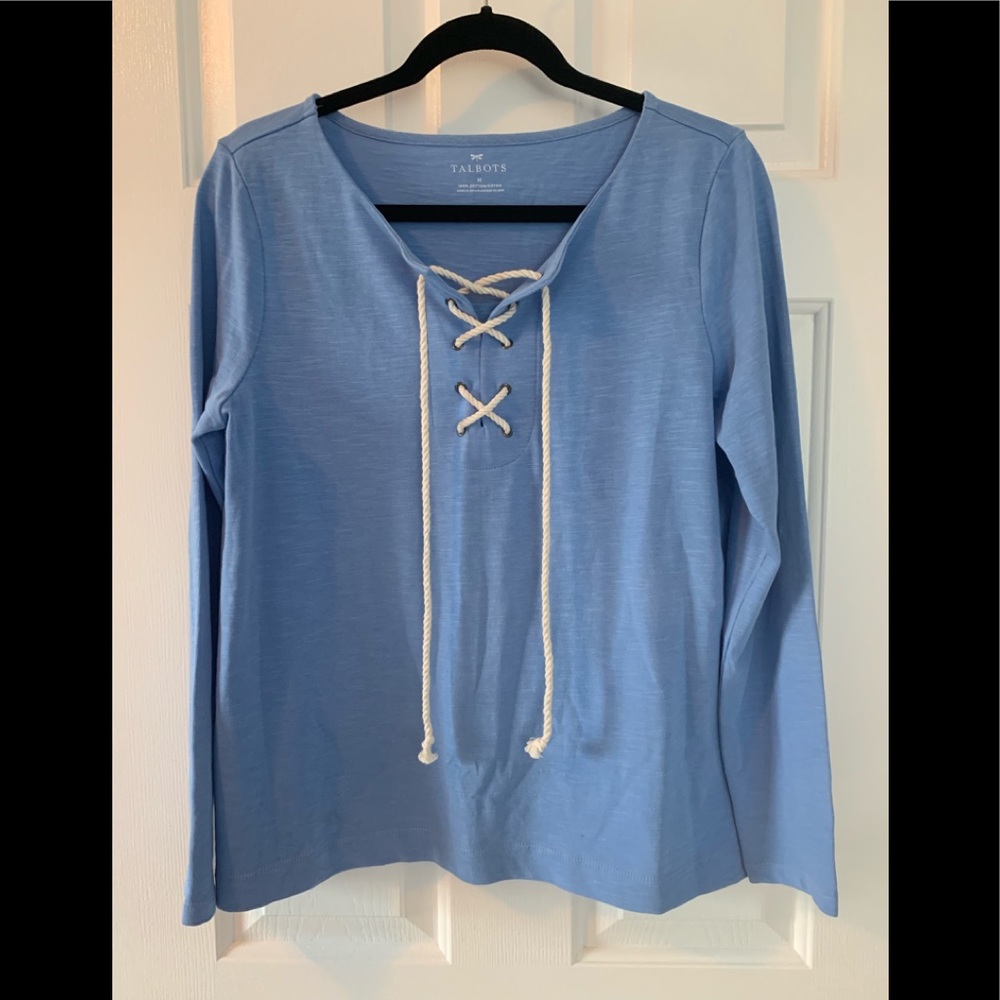 Talbots lace up top